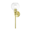 LIVEX LIGHTING 16971-12 1 Light Satin Brass Sphere Single Sconce