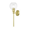 LIVEX LIGHTING 16971-12 1 Light Satin Brass Sphere Single Sconce