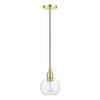 LIVEX LIGHTING 48971-12 1 Light Satin Brass Sphere Mini Pendant