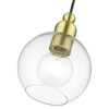 LIVEX LIGHTING 48971-12 1 Light Satin Brass Sphere Mini Pendant
