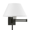 LIVEX LIGHTING 40039-04 1 Light Black with Brushed Nickel Accent Swing Arm Wall Lamp