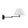 LIVEX LIGHTING 40039-04 1 Light Black with Brushed Nickel Accent Swing Arm Wall Lamp