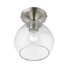 LIVEX LIGHTING 46500-91 1 Light Brushed Nickel Semi-Flush