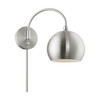 LIVEX LIGHTING 45489-91 1 Light Brushed Nickel with Polished Chrome Accents Swing Arm Wall Lamp