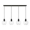 LIVEX LIGHTING 48976-04 4 Light Black with Brushed Nickel Accents Sphere Linear Chandelier