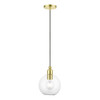 LIVEX LIGHTING 48972-12 1 Light Satin Brass Sphere Pendant