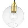 LIVEX LIGHTING 48972-12 1 Light Satin Brass Sphere Pendant