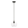 LIVEX LIGHTING 49088-04 1 Light Black with Brushed Nickel Accent Pendant