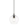 LIVEX LIGHTING 49088-04 1 Light Black with Brushed Nickel Accent Pendant