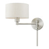 LIVEX LIGHTING 40940-91 1 Light Brushed Nickel Swing Arm Wall Lamp