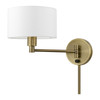 LIVEX LIGHTING 40080-01 1 Light Antique Brass Swing Arm Wall Lamp