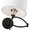 LIVEX LIGHTING 40044-04 1 Light Black with Brushed Nickel Accent Swing Arm Wall Lamp