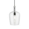 LIVEX LIGHTING 41237-04 1 Light Black with Brushed Nickel Accent Single Pendant