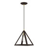 LIVEX LIGHTING 41329-07 1 Light Bronze with Antique Brass Accents Pendant