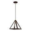 LIVEX LIGHTING 41329-07 1 Light Bronze with Antique Brass Accents Pendant