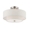 LIVEX LIGHTING 51083-91 2 Light Brushed Nickel Semi-Flush