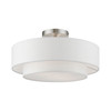 LIVEX LIGHTING 47153-91 2 Light Brushed Nickel Semi-Flush