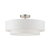 LIVEX LIGHTING 47154-91 3 Light Brushed Nickel Semi-Flush