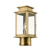 LIVEX LIGHTING 20201-01 1 Light Antique Brass Outdoor Mini Post Top Lantern