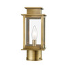 LIVEX LIGHTING 20201-01 1 Light Antique Brass Outdoor Mini Post Top Lantern