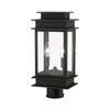 LIVEX LIGHTING 2015-04 2 Light Black with Polished Chrome Stainless Steel Reflector Outdoor Medium Post Top Lantern