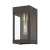 LIVEX LIGHTING 20871-07 1 Light Bronze with Antique Brass Candle Outdoor Wall Lantern