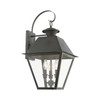 LIVEX LIGHTING 27218-61 3 Light Charcoal Outdoor Large Wall Lantern