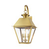 LIVEX LIGHTING 27218-08 3 Light Natural Brass Outdoor Large Wall Lantern