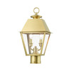 LIVEX LIGHTING 27216-08 2 Light Natural Brass Outdoor Medium Post Top Lantern