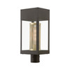 LIVEX LIGHTING 20763-07 1 Light Bronze with Soft Gold Candle Outdoor Post Top Lantern