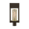 LIVEX LIGHTING 20763-07 1 Light Bronze with Soft Gold Candle Outdoor Post Top Lantern