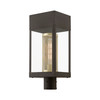 LIVEX LIGHTING 20763-07 1 Light Bronze with Soft Gold Candle Outdoor Post Top Lantern