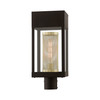LIVEX LIGHTING 20763-07 1 Light Bronze with Soft Gold Candle Outdoor Post Top Lantern