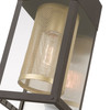 LIVEX LIGHTING 20761-07 1 Light Bronze with Soft Gold Candle and Brushed Nickel Stainless Steel Reflector Outdoor Wall Lantern