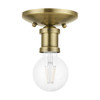 LIVEX LIGHTING 47160-01 1 Light Antique Brass Single Flush Mount