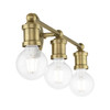 LIVEX LIGHTING 14423-01 3 Light Antique Brass ADA Vanity Sconce