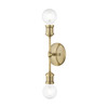 LIVEX LIGHTING 14422-01 2 Light Antique Brass ADA Vanity Sconce