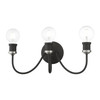 LIVEX LIGHTING 16573-04 3 Light Black with Brushed Nickel Accent Vanity Sconce