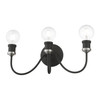 LIVEX LIGHTING 16573-04 3 Light Black with Brushed Nickel Accent Vanity Sconce