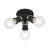 LIVEX LIGHTING 47169-04 3 Light Black with Brushed Nickel Accents Flush Mount