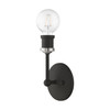 LIVEX LIGHTING 14429-04 1 Light Black with Brushed Nickel Accents ADA Vanity Sconce