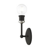 LIVEX LIGHTING 14429-04 1 Light Black with Brushed Nickel Accents ADA Vanity Sconce