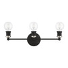 LIVEX LIGHTING 14423-04 3 Light Black with Brushed Nickel Accents ADA Vanity Sconce