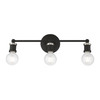 LIVEX LIGHTING 14423-04 3 Light Black with Brushed Nickel Accents ADA Vanity Sconce