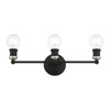 LIVEX LIGHTING 14423-04 3 Light Black with Brushed Nickel Accents ADA Vanity Sconce