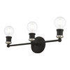 LIVEX LIGHTING 14423-04 3 Light Black with Brushed Nickel Accents ADA Vanity Sconce