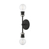 LIVEX LIGHTING 14422-04 2 Light Black with Brushed Nickel Accents ADA Vanity Sconce