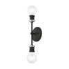 LIVEX LIGHTING 14422-04 2 Light Black with Brushed Nickel Accents ADA Vanity Sconce