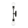 LIVEX LIGHTING 14422-04 2 Light Black with Brushed Nickel Accents ADA Vanity Sconce