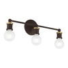 LIVEX LIGHTING 14423-07 3 Light Bronze with Antique Brass Accents ADA Vanity Sconce